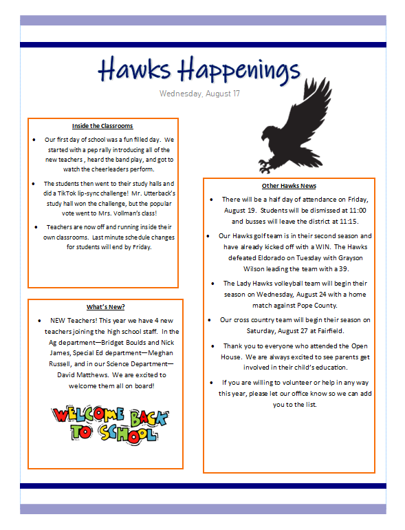 Hawks Happenings